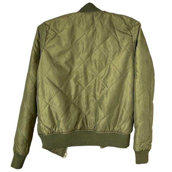 Women's Say What Olive Green Full-Zip Lightweight Bomber Jacket - Size XS - Picture 2 of 9